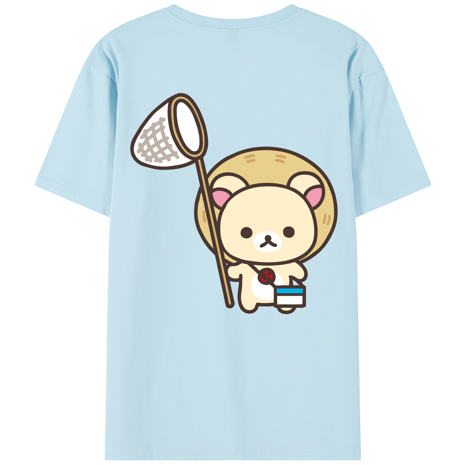 （画像用） リラックマ リラックマ キイロイトリ Rilakkuma Korilakkuma Kiiroitori 綿100％半袖Tシャツ（背面プリント）